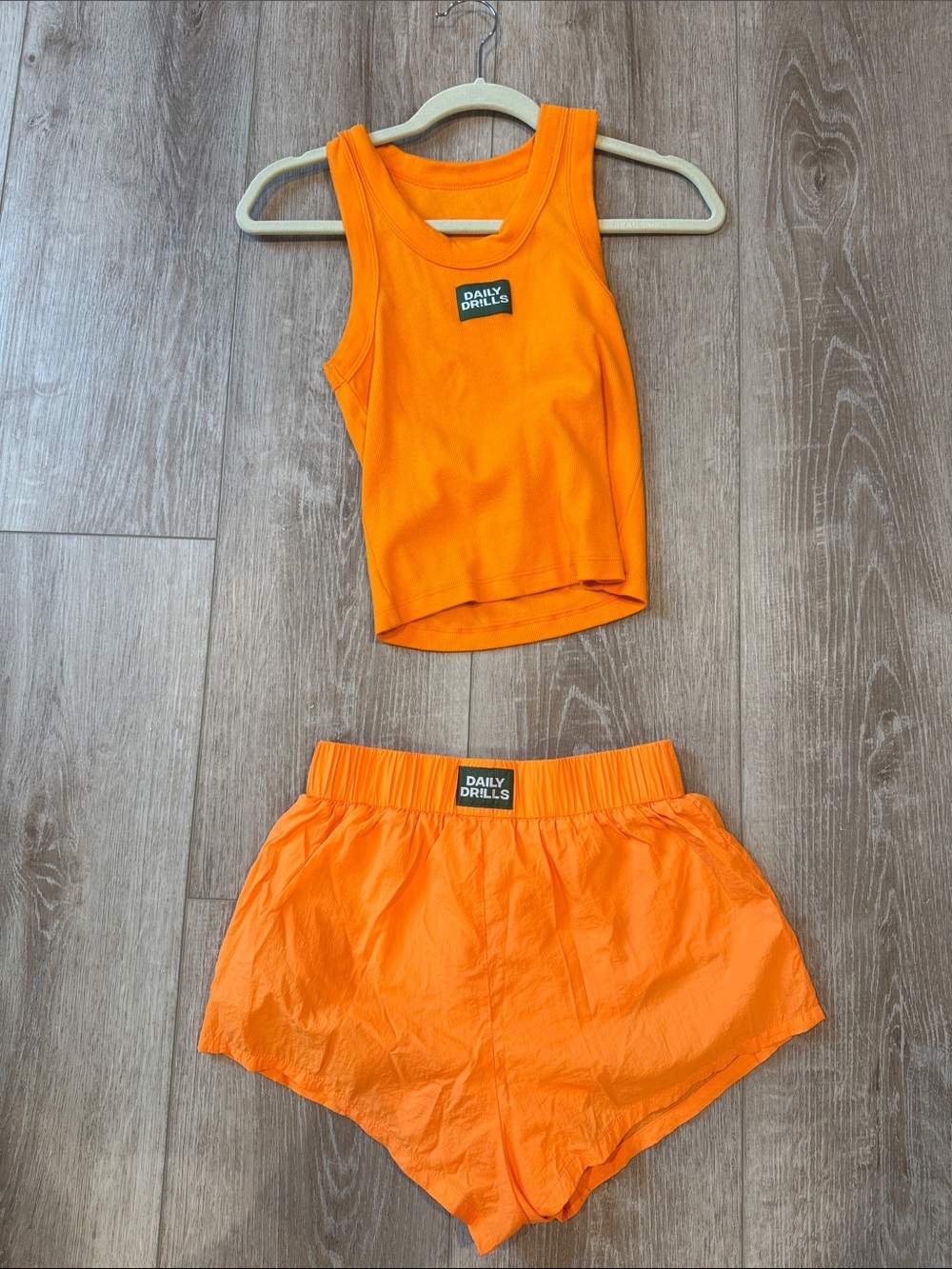 Daily Drills Orange Tank Top & Matching Shorts Set